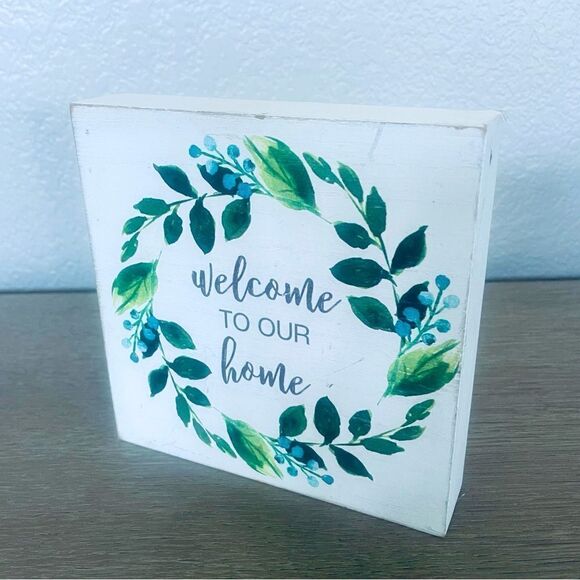 Welcome to Our Home Farmhouse Wood Decor Sign - Picture 1 of 4